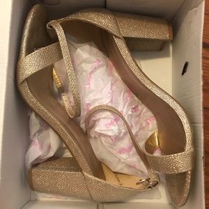 Gold sparkly heels! Worn once!